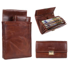 Kellner Portemonnaie für Kette Leder cognac