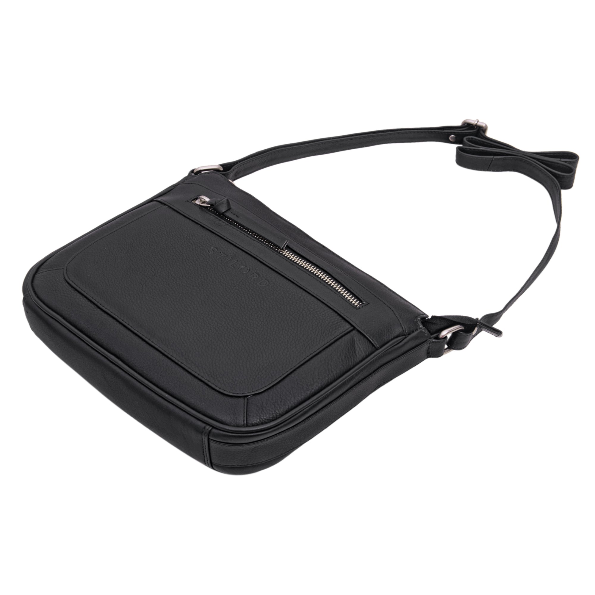 Lederhandtasche schwarz Frauen