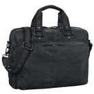 Bürotasche Umhängetasche Leder Vintage schwarz