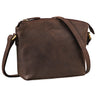 Damen Schultertasche Leder braun aus der schrägen Frontalperspektive