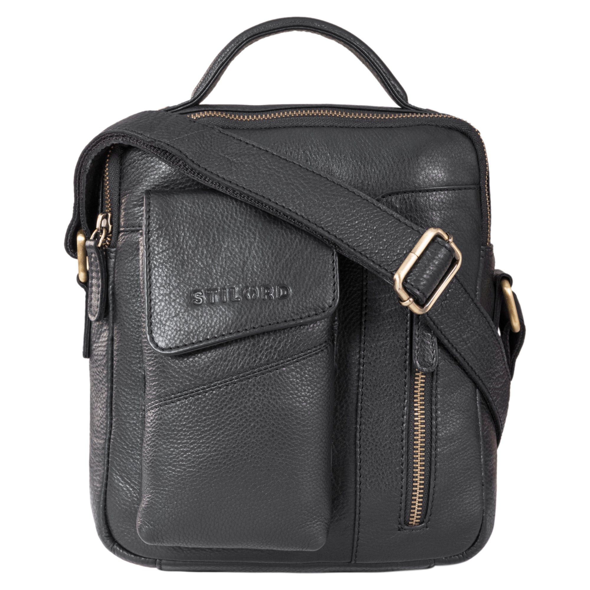 Ledertasche Herren klein schwarz