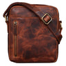 "Kennedy" Lille Skuldertaske i Ægte Læder Vintage Messenger Taske