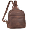 "Elonora" Vintage Læder Rygsæk 2-i-1 Dame Lille Daypack Taske