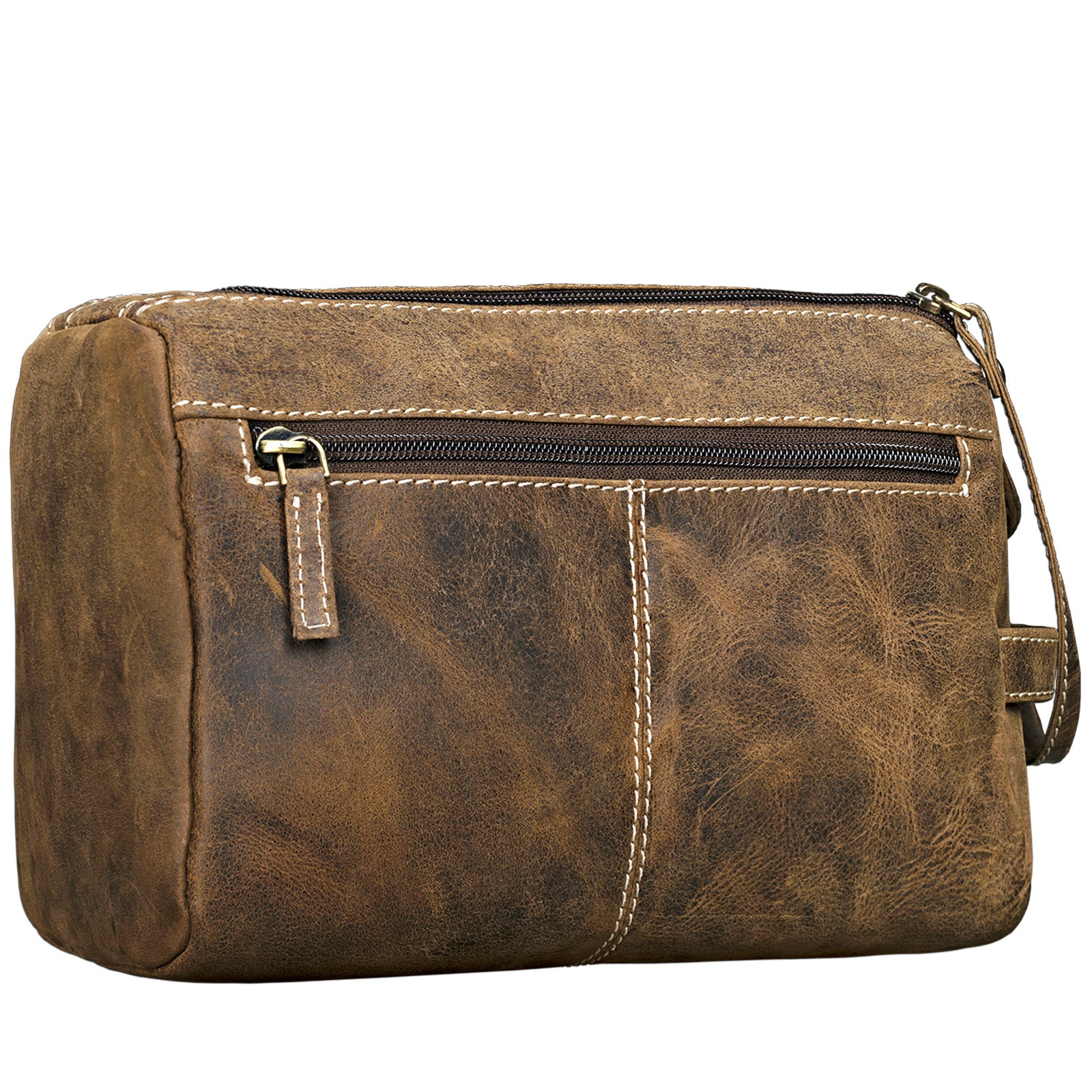 Waschtasche Leder Braun