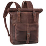 "Herakles" Premium Læder Rolltop Rygsæk 17" Laptop Stort Vintage
