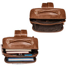 Leder Laptoprucksack Schule