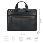 schwarze 13,3 Zoll Laptoptasche aus Leder