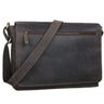  Leder Umhängetasche braun 15,6 Zoll Laptoptasche 