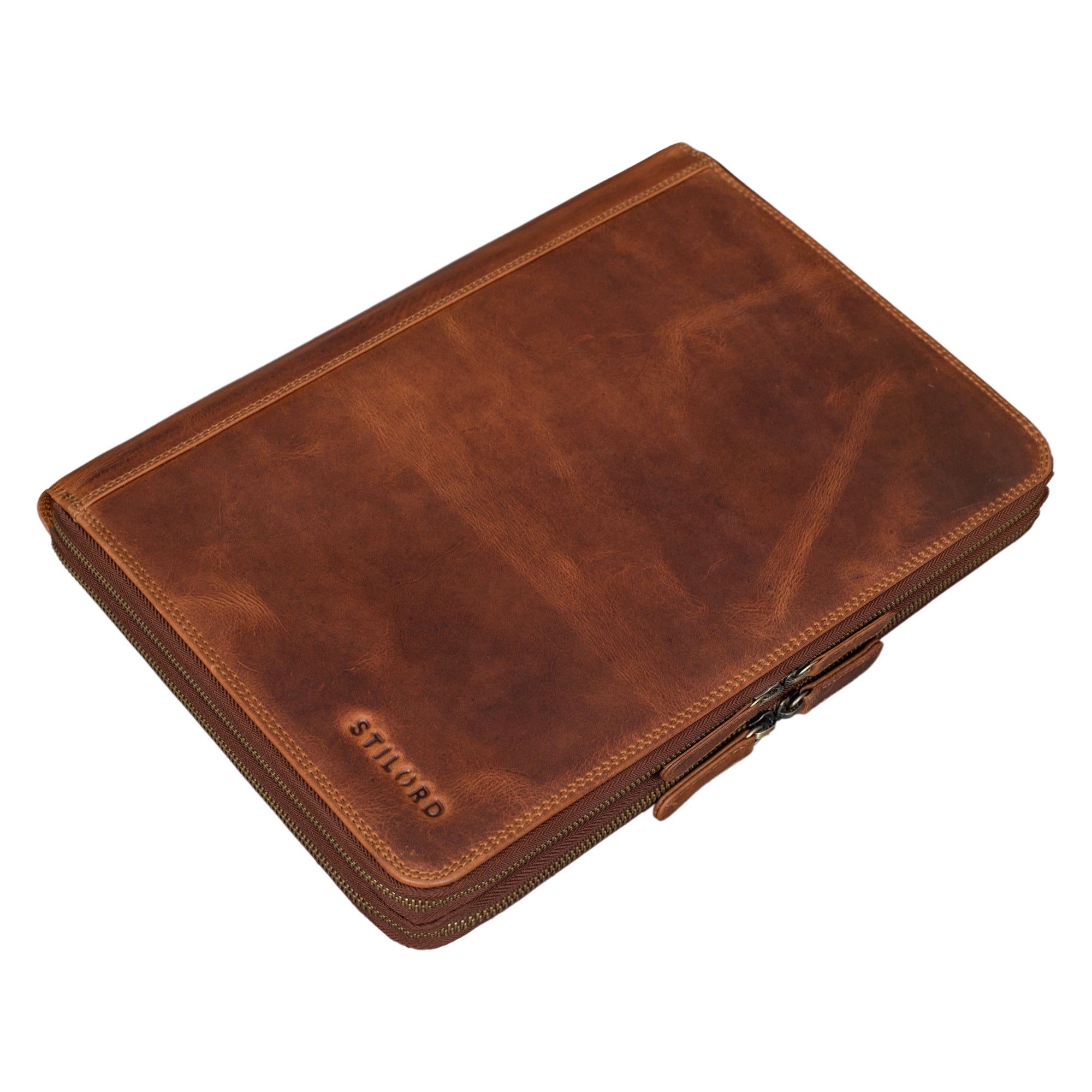 Elegante Schreibmappe Leder dunkelbraun