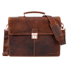 Aktentasche Leder Damen Vintage Schultertasche Herren Leder braun