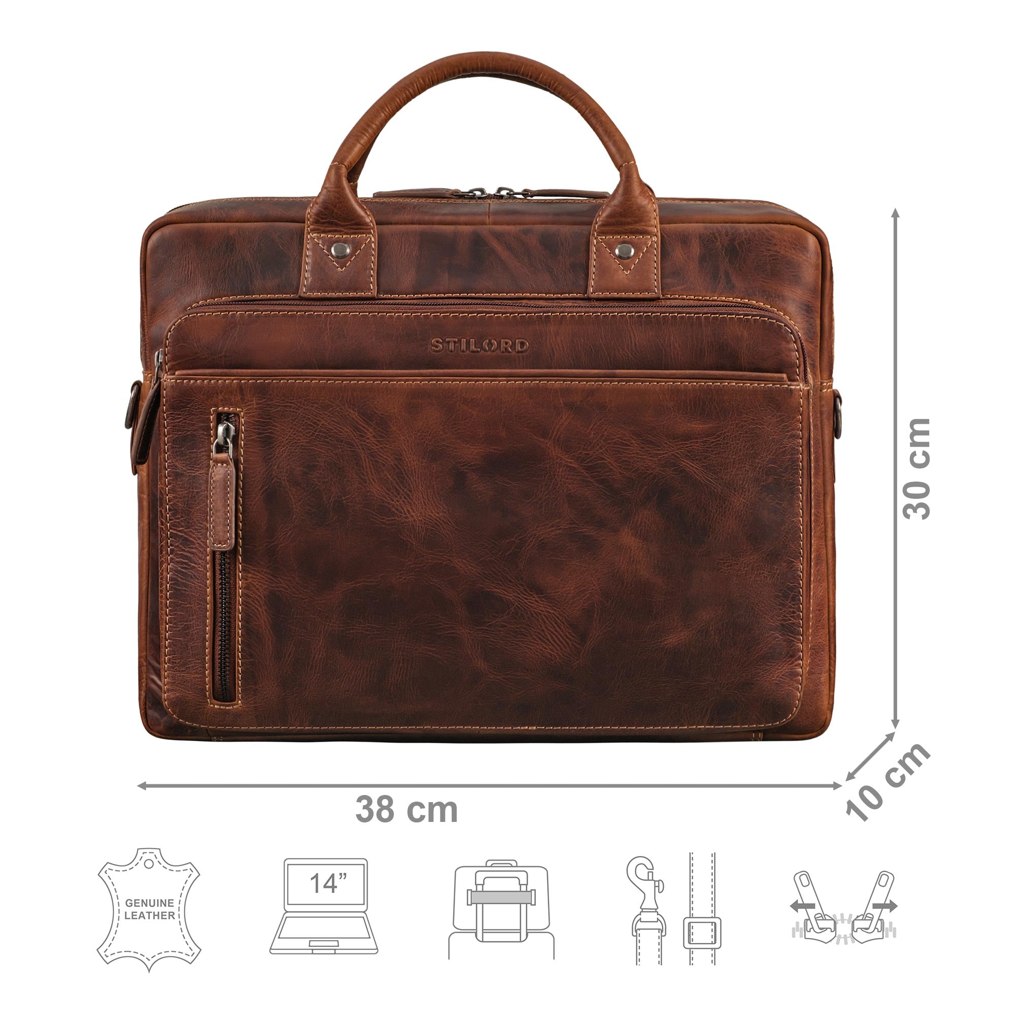 braune Leder Aktentasche Damen braun