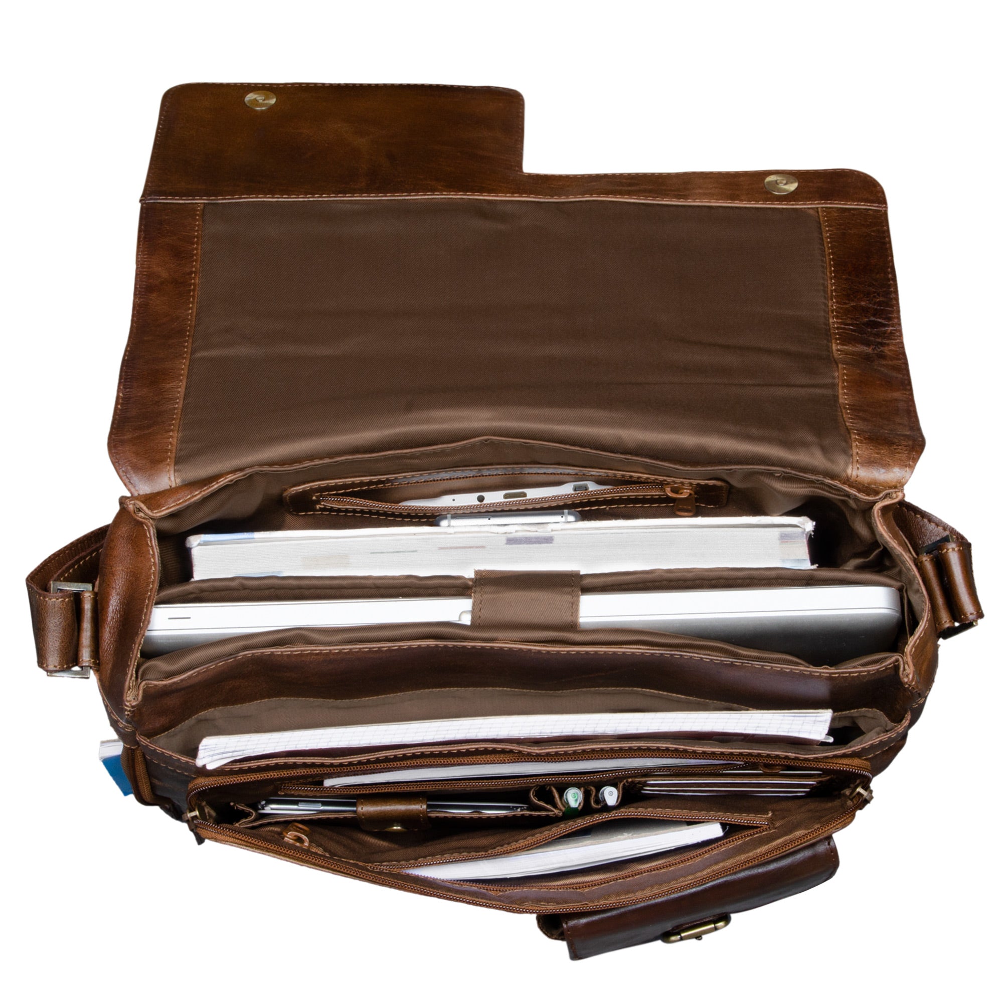 Ledertasche zum Umhängen dunkelbraun