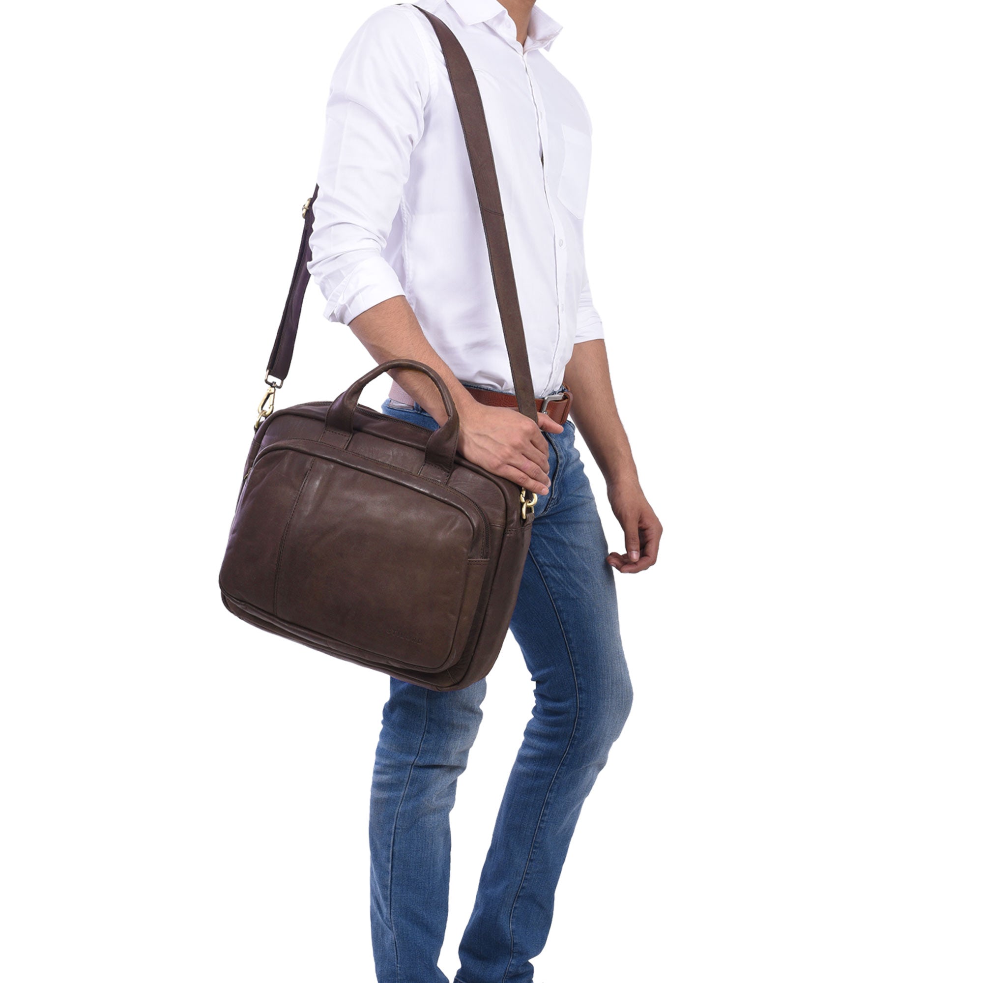 braune Leder Business Tasche