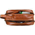 Waschtasche Leder groß Damen braun