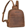 "Elonora" Vintage Læder Rygsæk 2-i-1 Dame Lille Daypack Taske