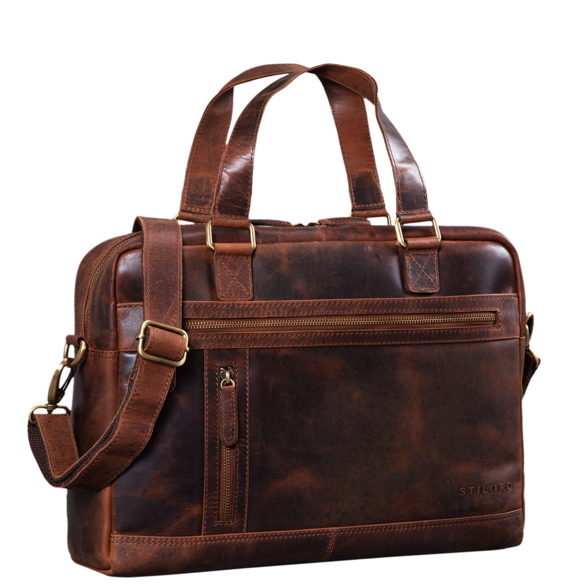 Herrentasche Umhängetasche Leder dunkel braun