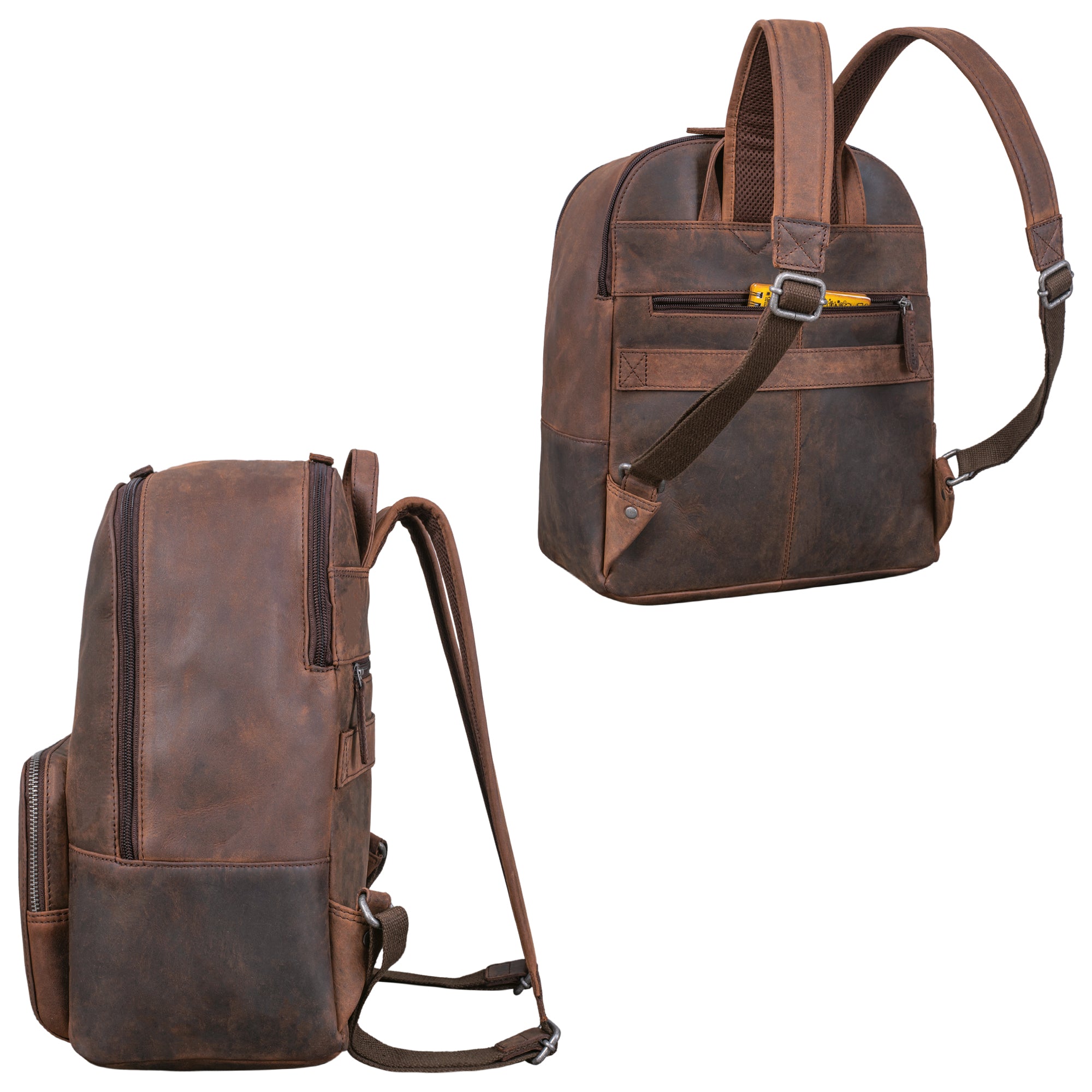echtleder vintage uni rucksack