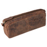 "Spencer" Vintage Læder Penalhus Med Lynlås Kosmetisk Organizer