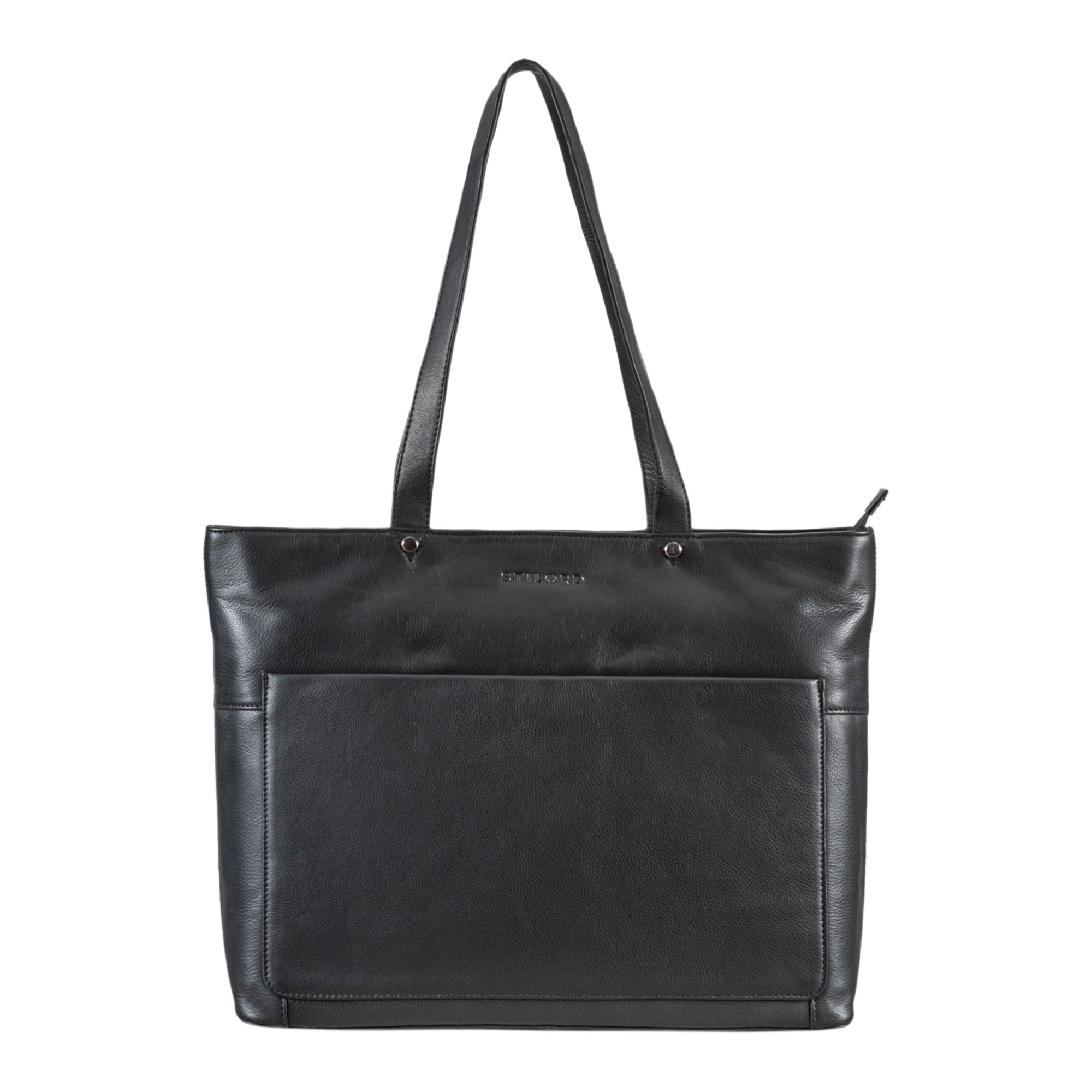Freizeit Handtasche Damen Leder schwarz