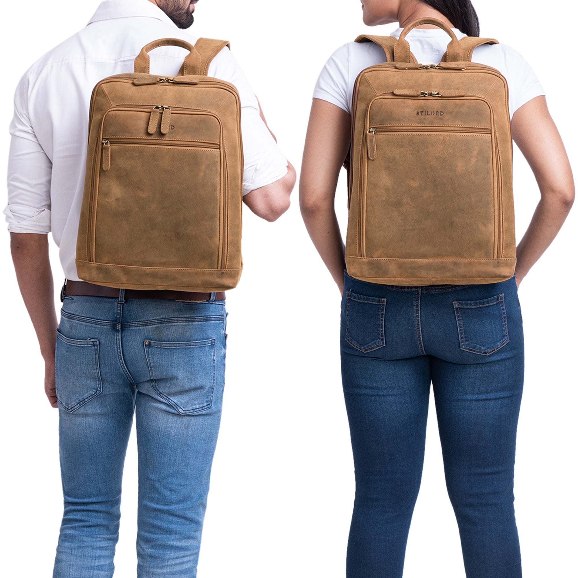 Großer Lederrucksack Vintage