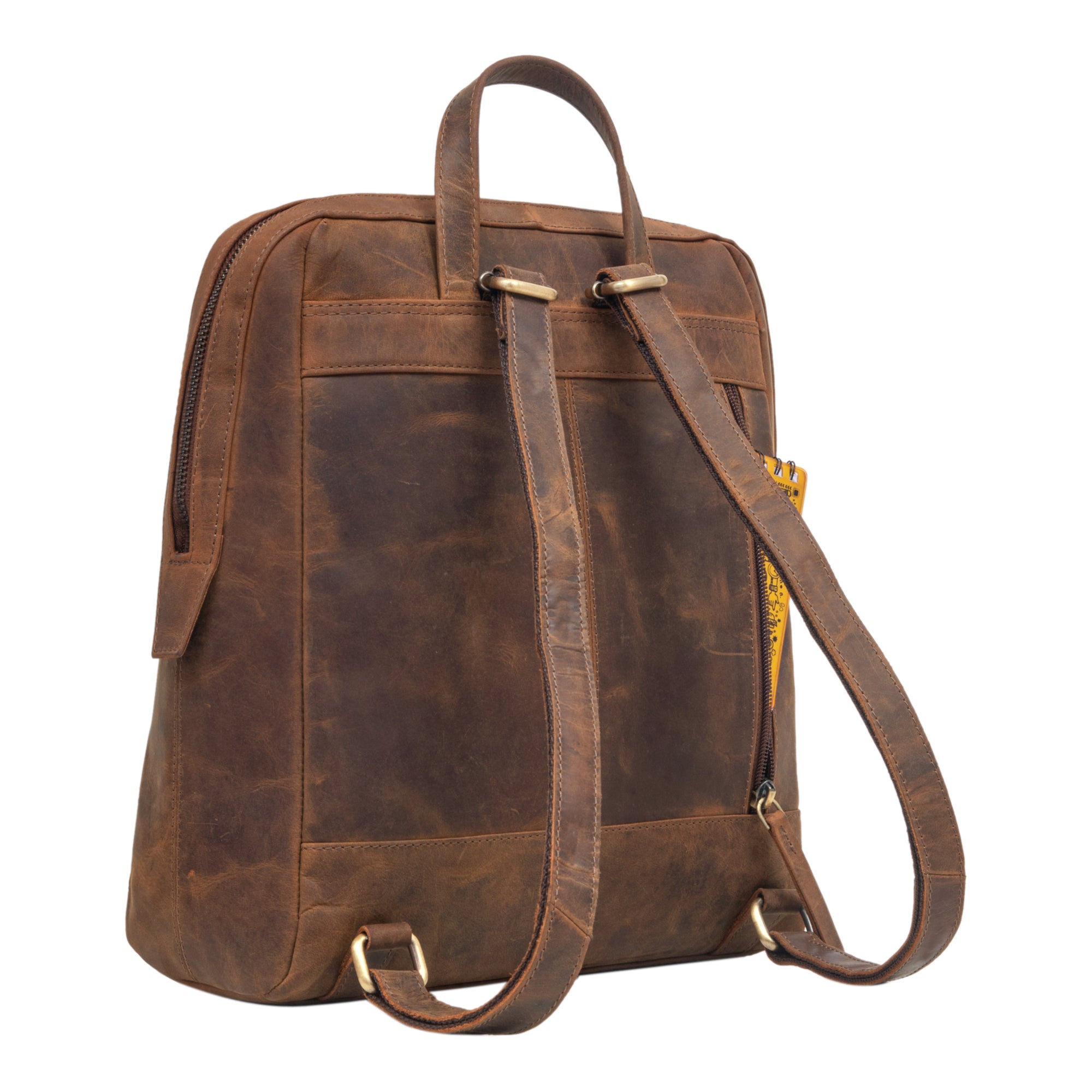 Vintage Damen lederrucksack braun