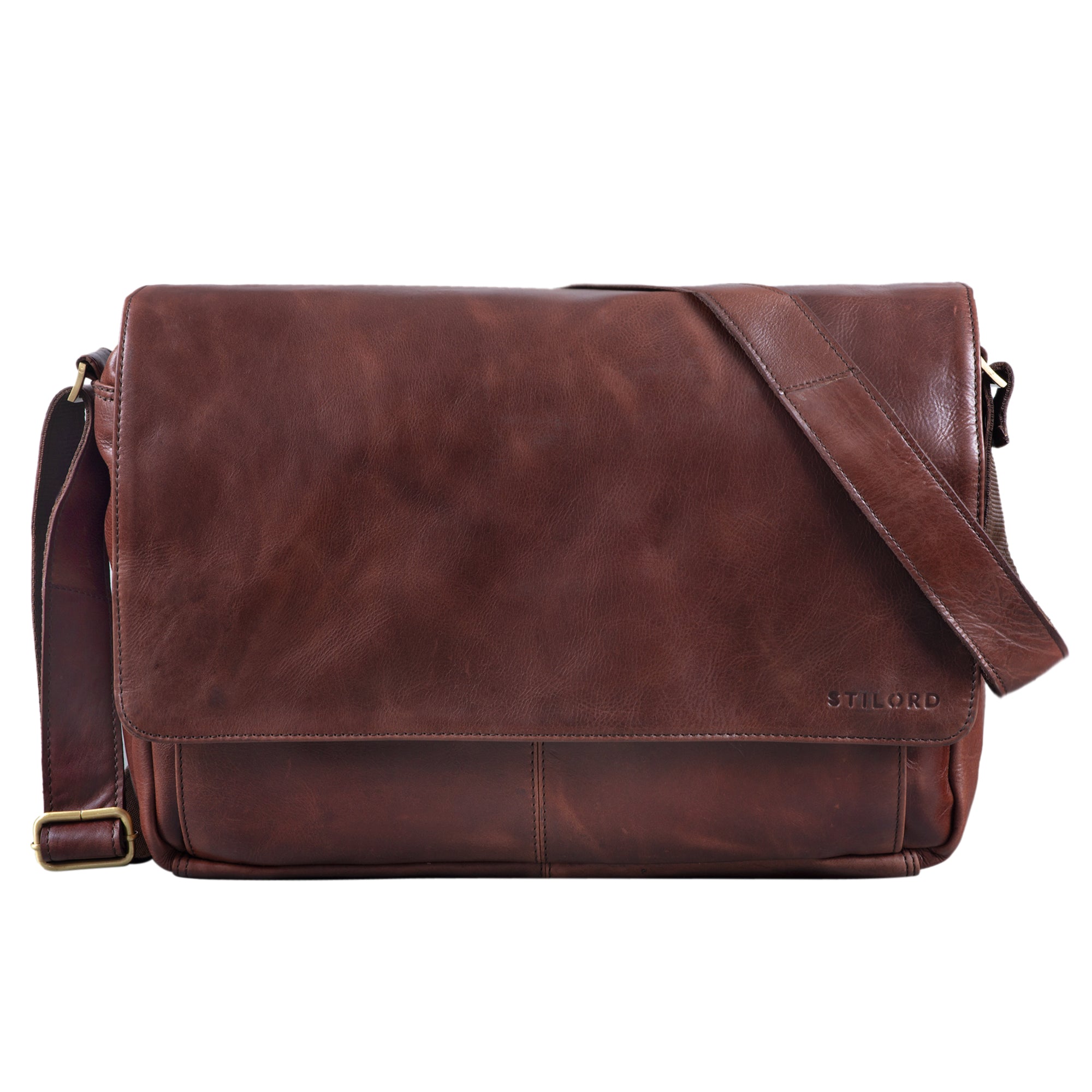 Große Ledertasche Umhängetasche Herren braun