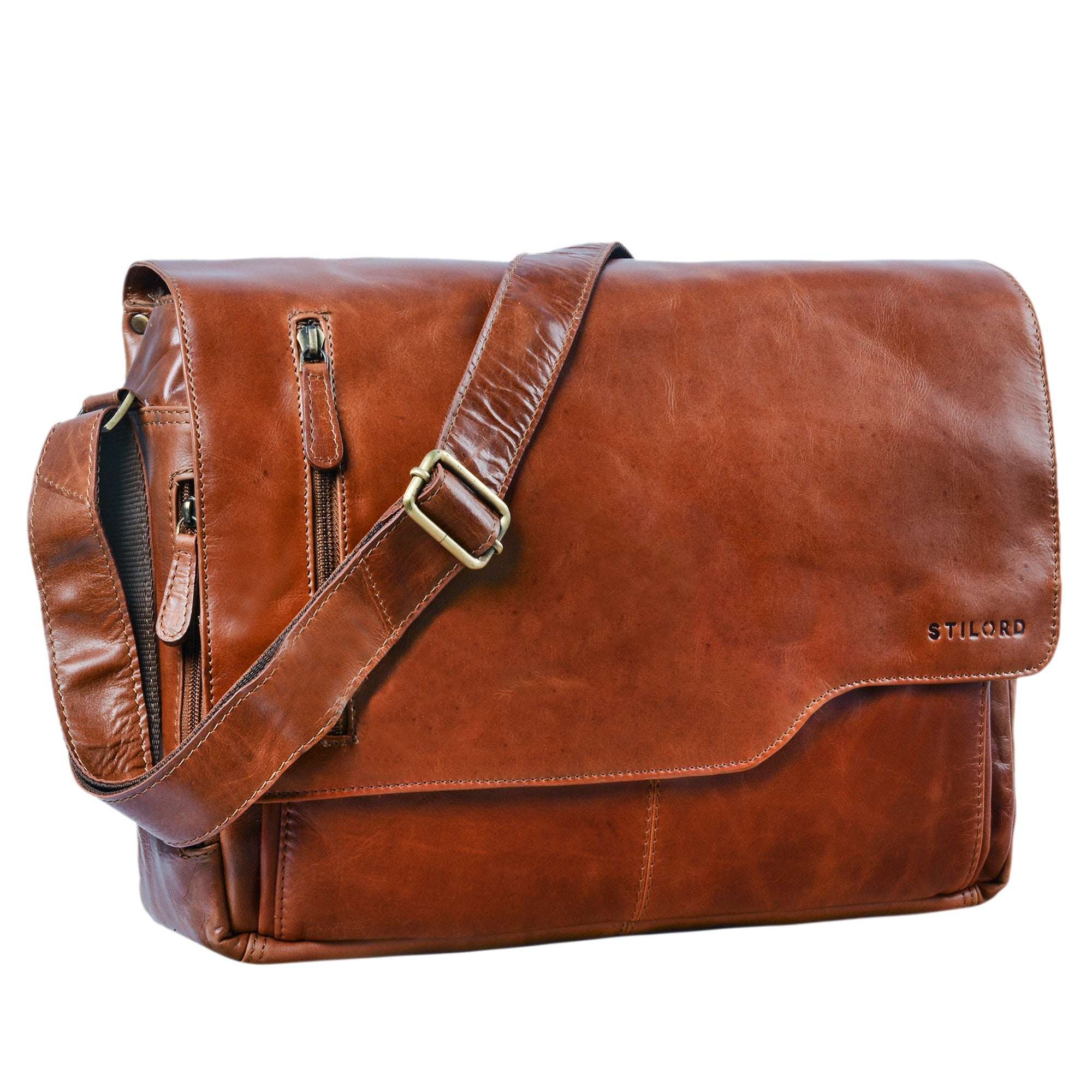 Ledertasche Herren Business cognac braun