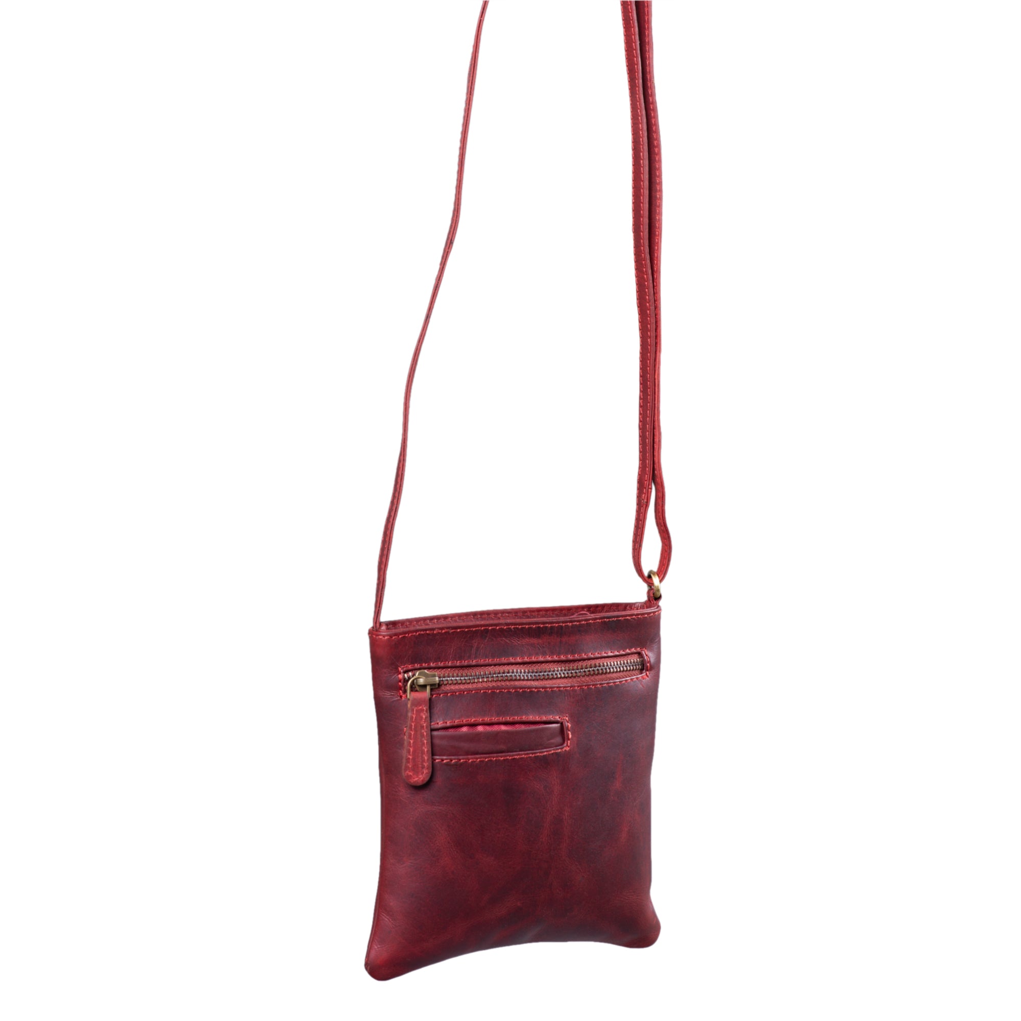 Herren Ledertasche Vintage rot