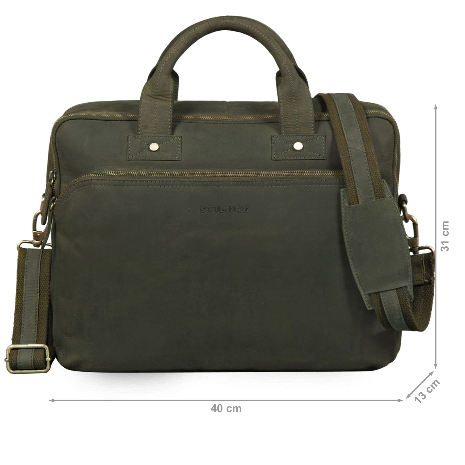 Leder Kuriertasche im Vintage-Look