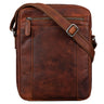 "Fox" Læder Herrentaske Vintage Messenger Taske Lille og Praktisk