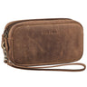 "Tiber" Moderne Handgelenktasche Herren Leder mit Doppelkammer
