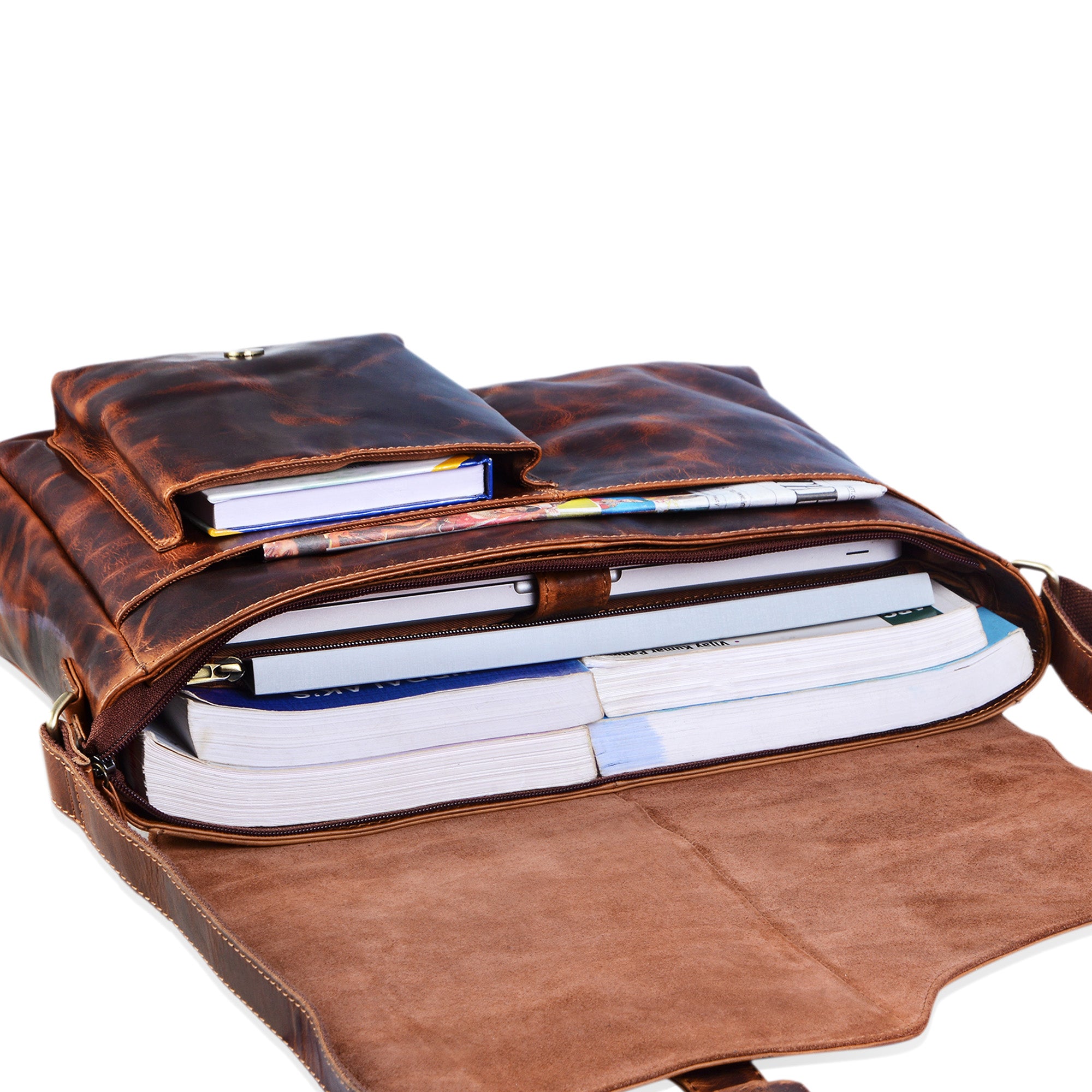 Messengerbag Herren viele Fächer braun