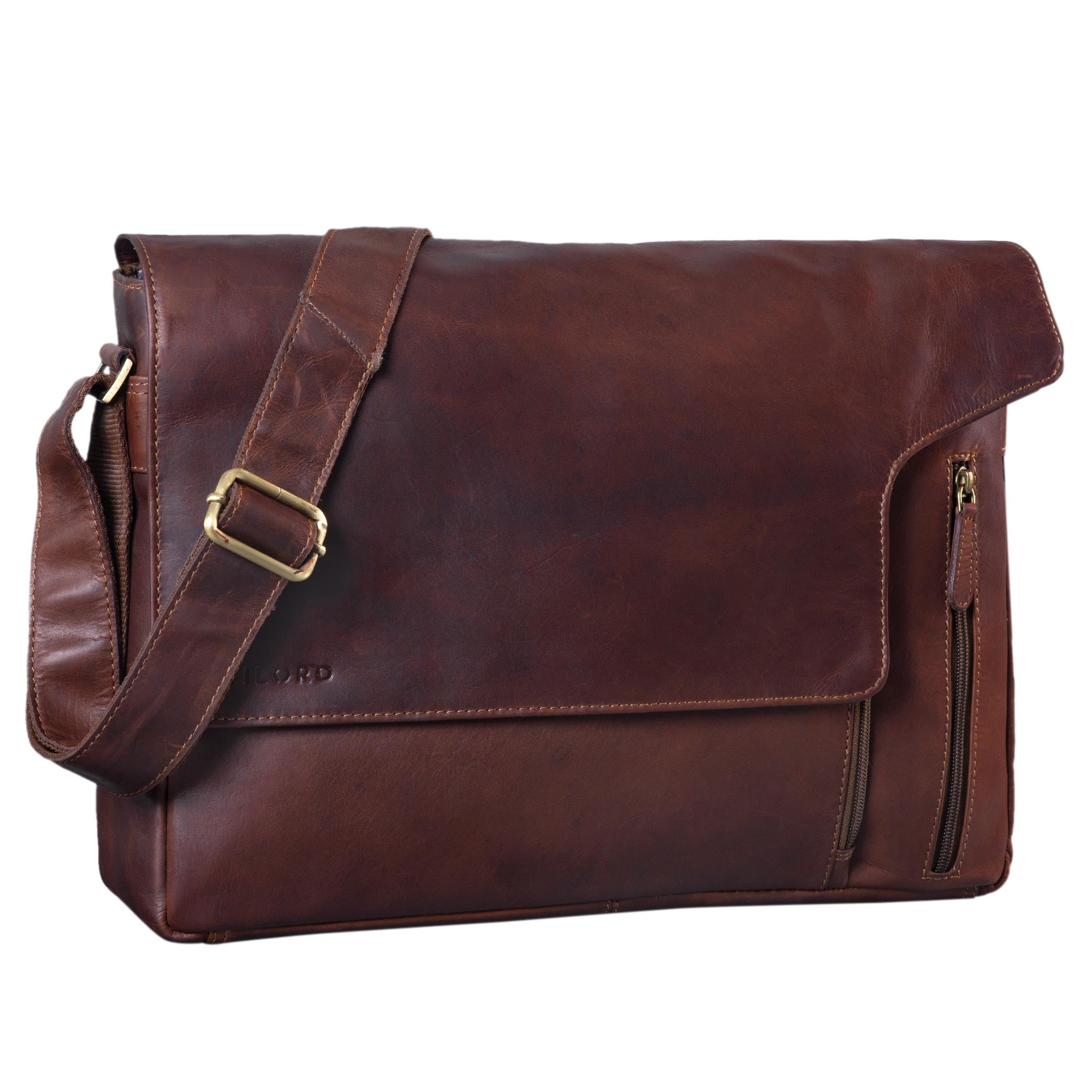 Vintage Ledertasche Messenger Bag Herren braun