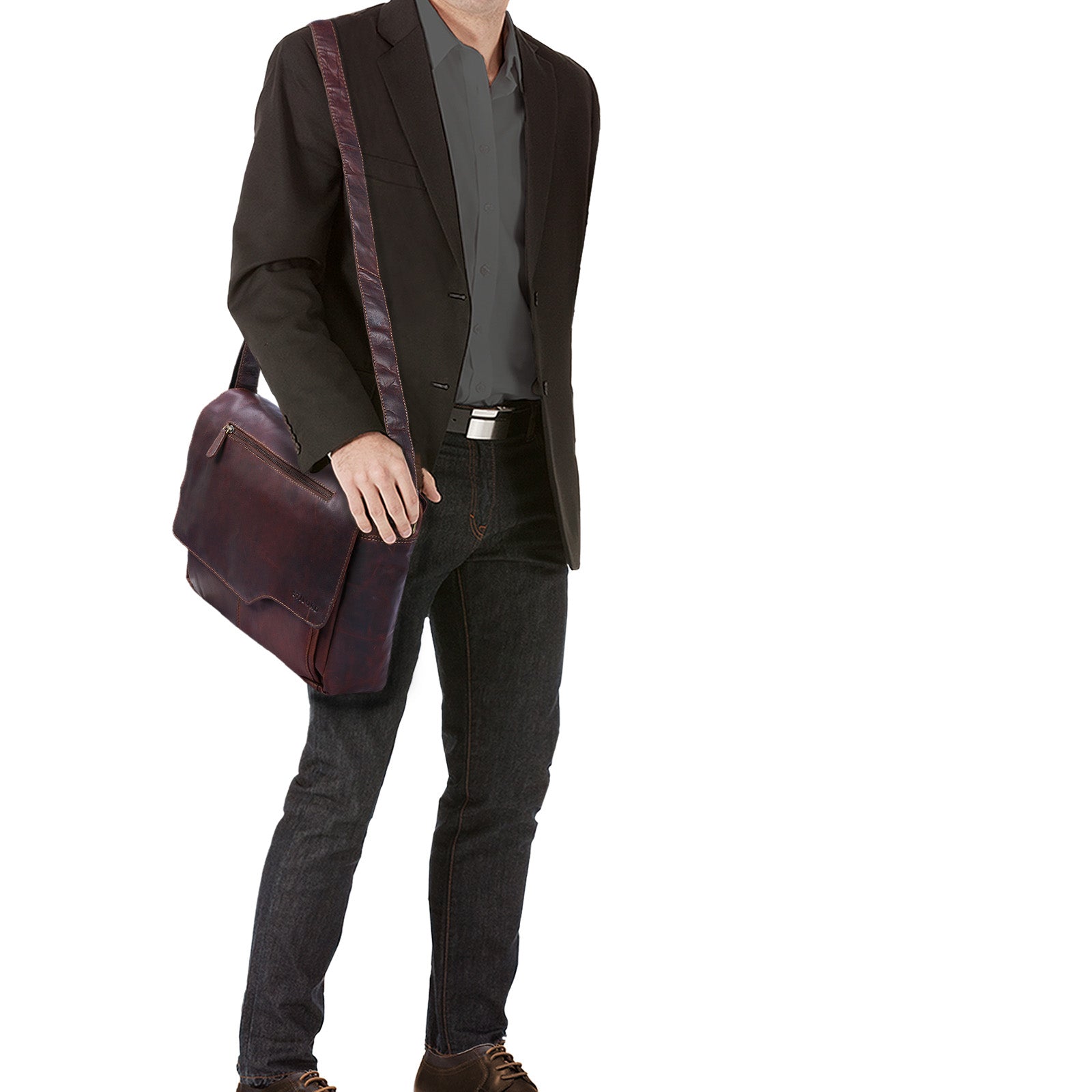 Leder Messenger Tasche XL