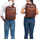 Lederrucksack braun Damen Herren mit Laptopfach
