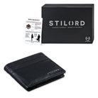 Schwarzes Leder Brieftasche RFID Blocker