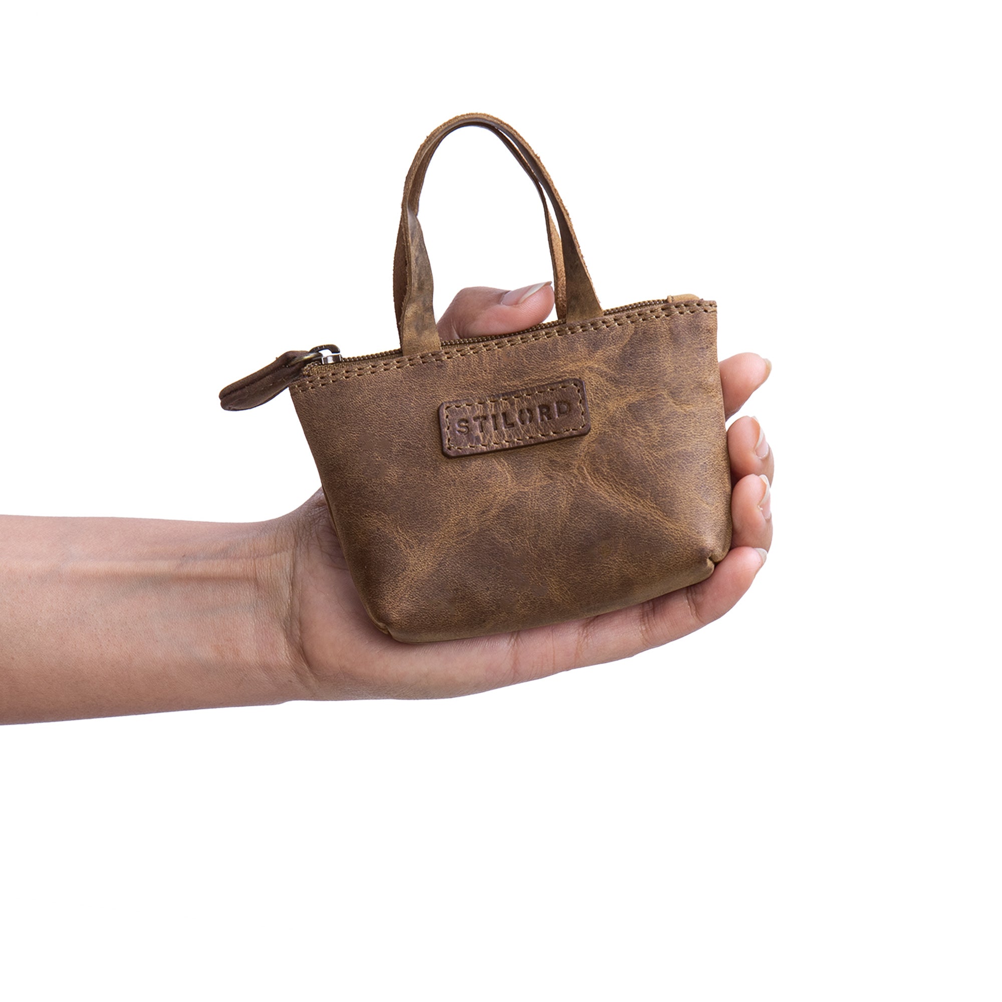 Echtleder Schlüsseltasche Damen braun