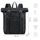 leder rucksack mit vielen fächern schwarz