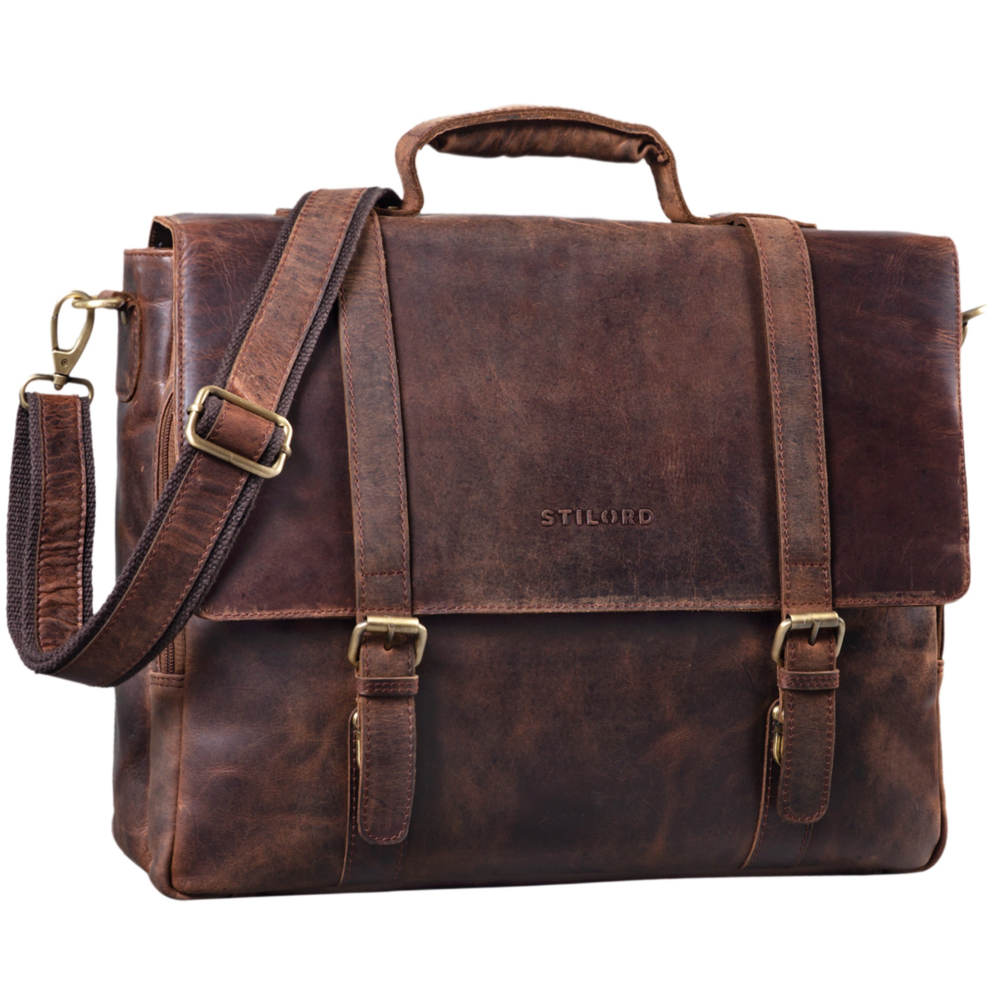 Vintage Businesstasche Leder groß aufsteckbar