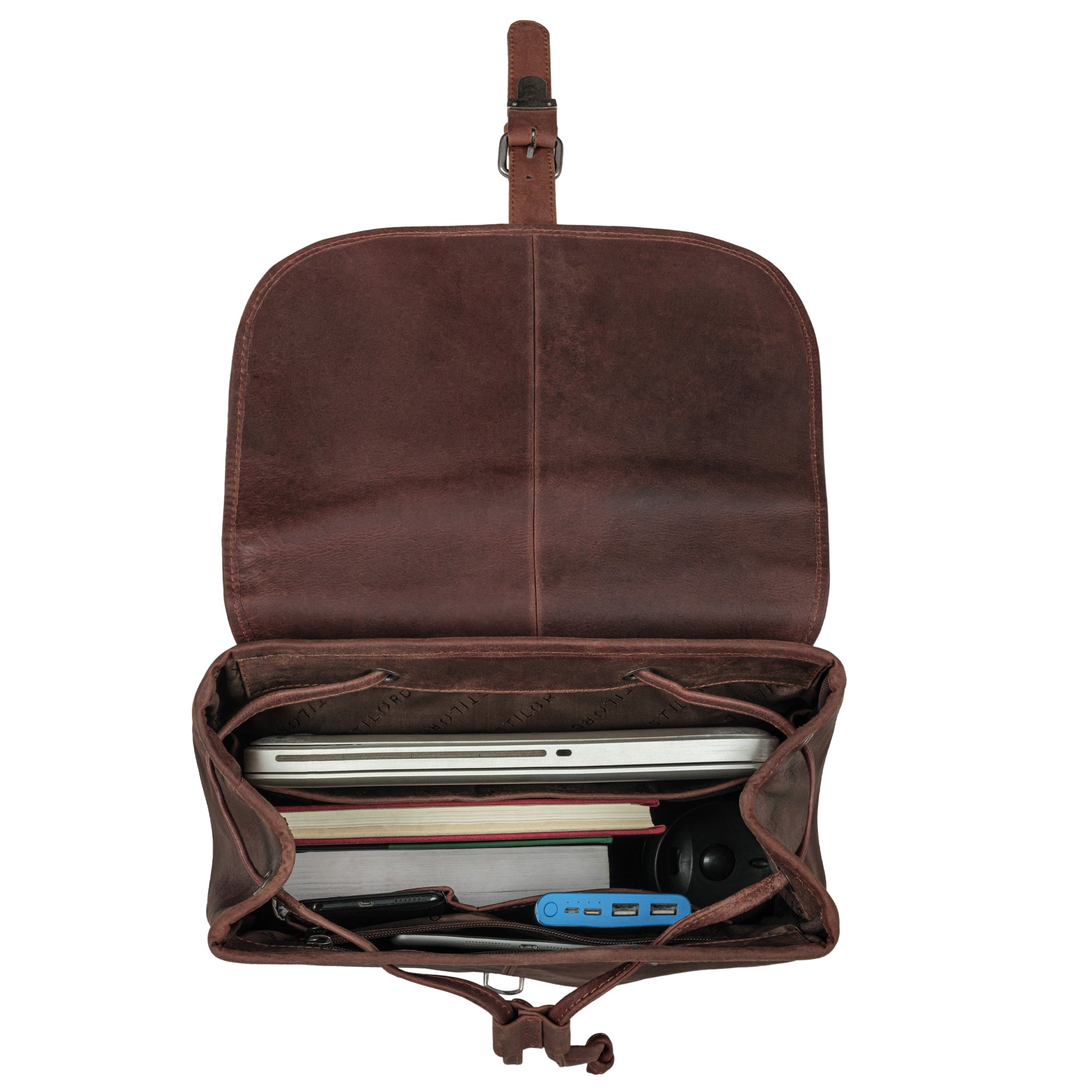 Vintage Rucksack Damen groß dunkelbraun