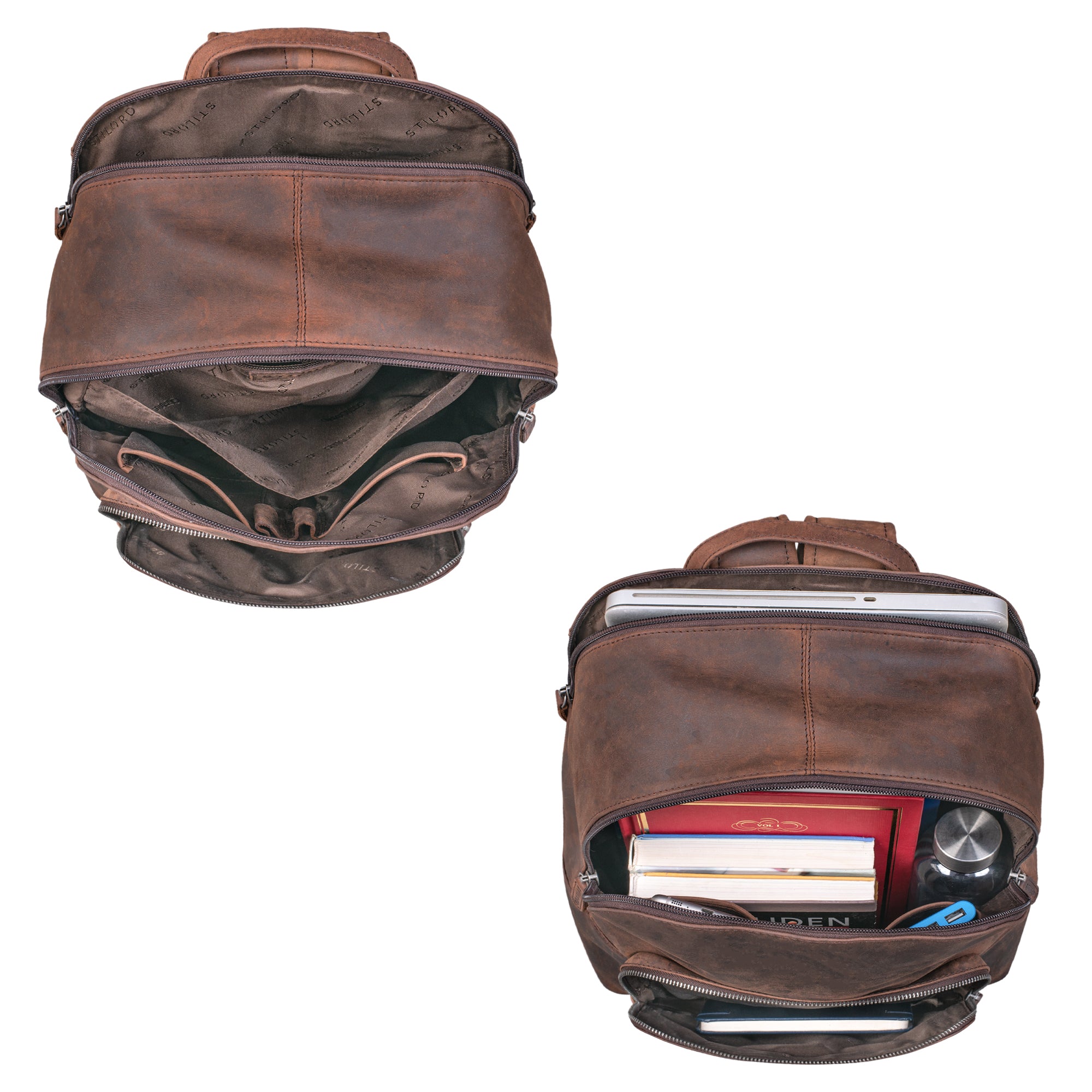 rucksack vintage braun rindsleder