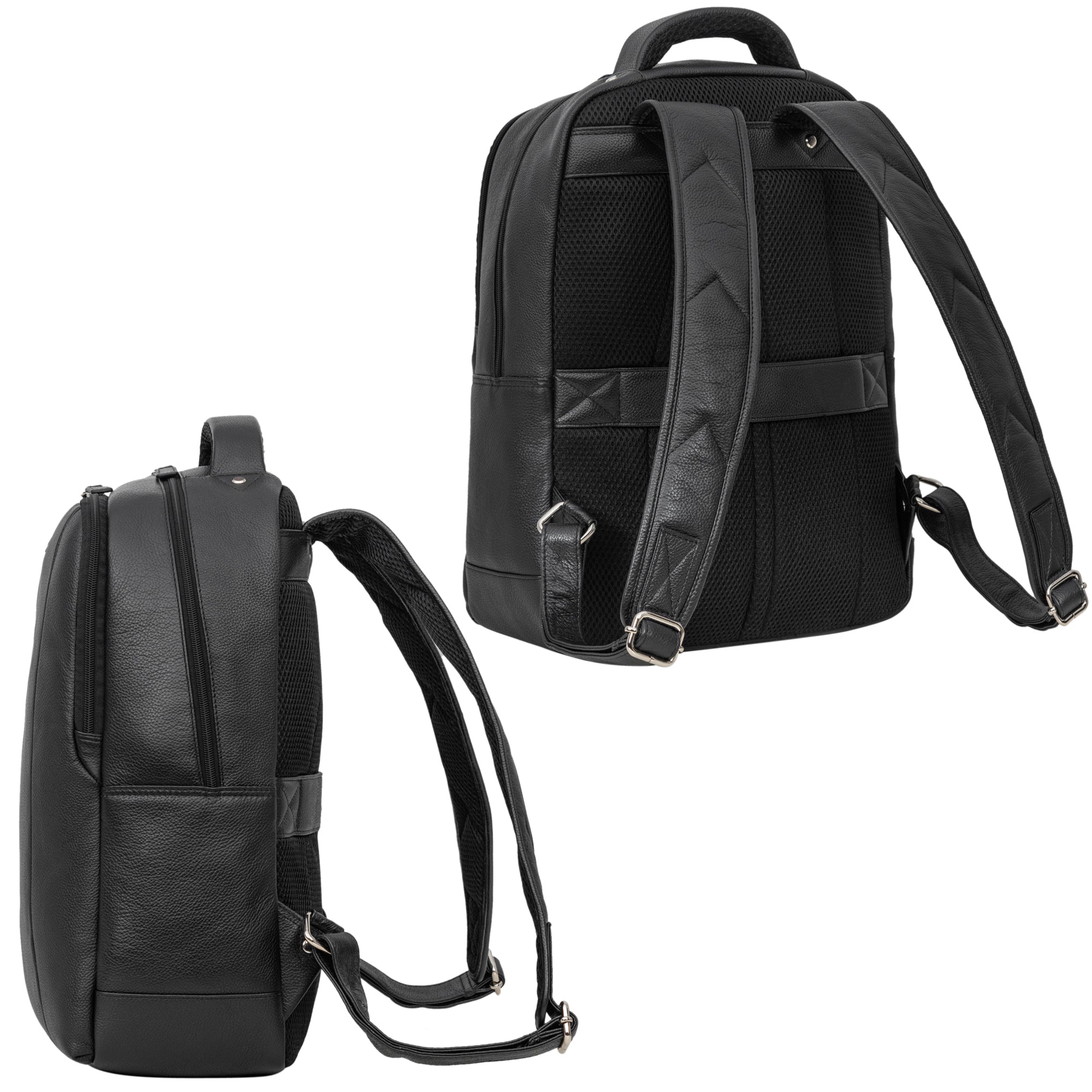 Leder Rucksack Herren schwarz