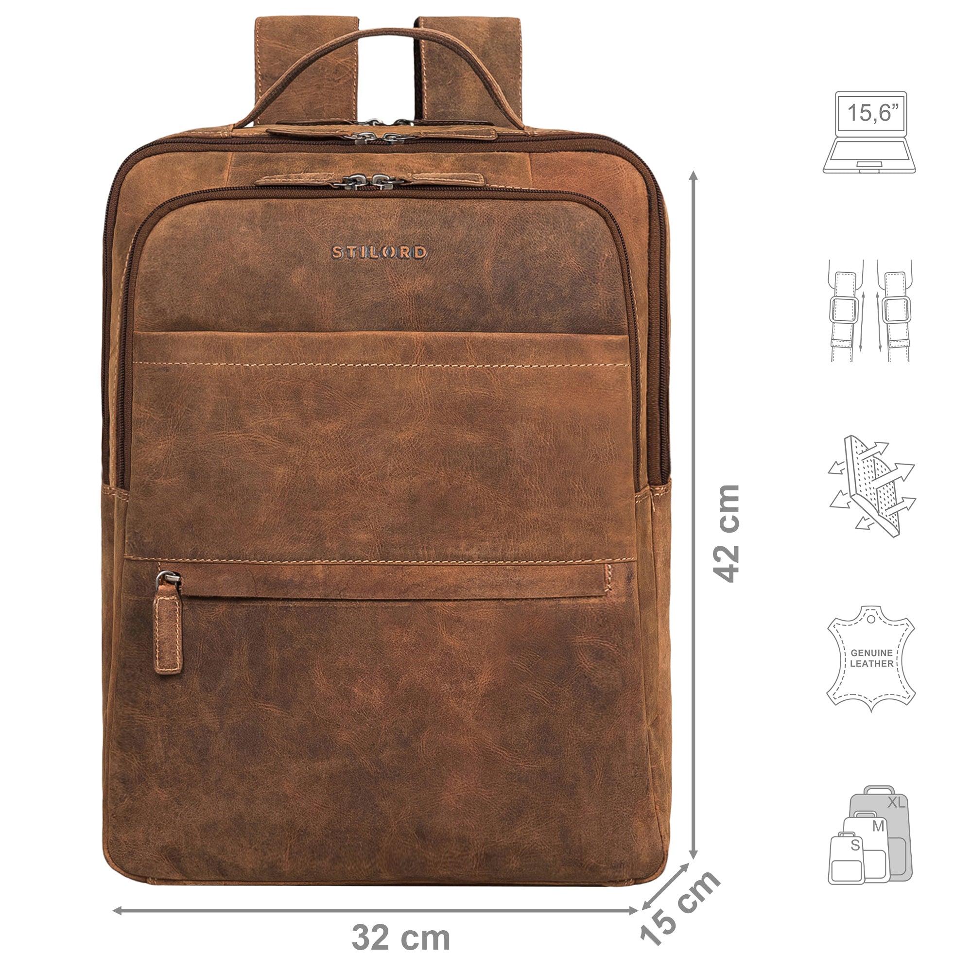 Business Rucksack Damen Groß braun
