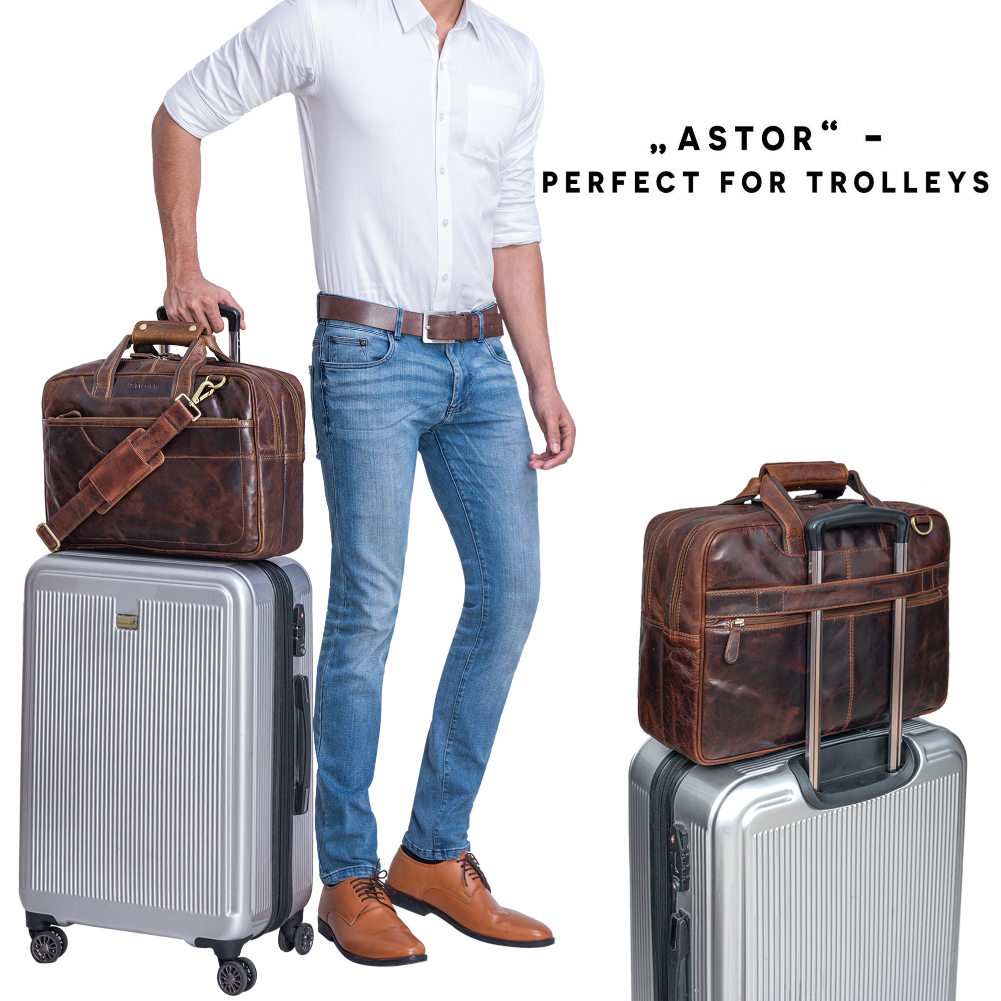 Lehrertasche Leder Herren braun