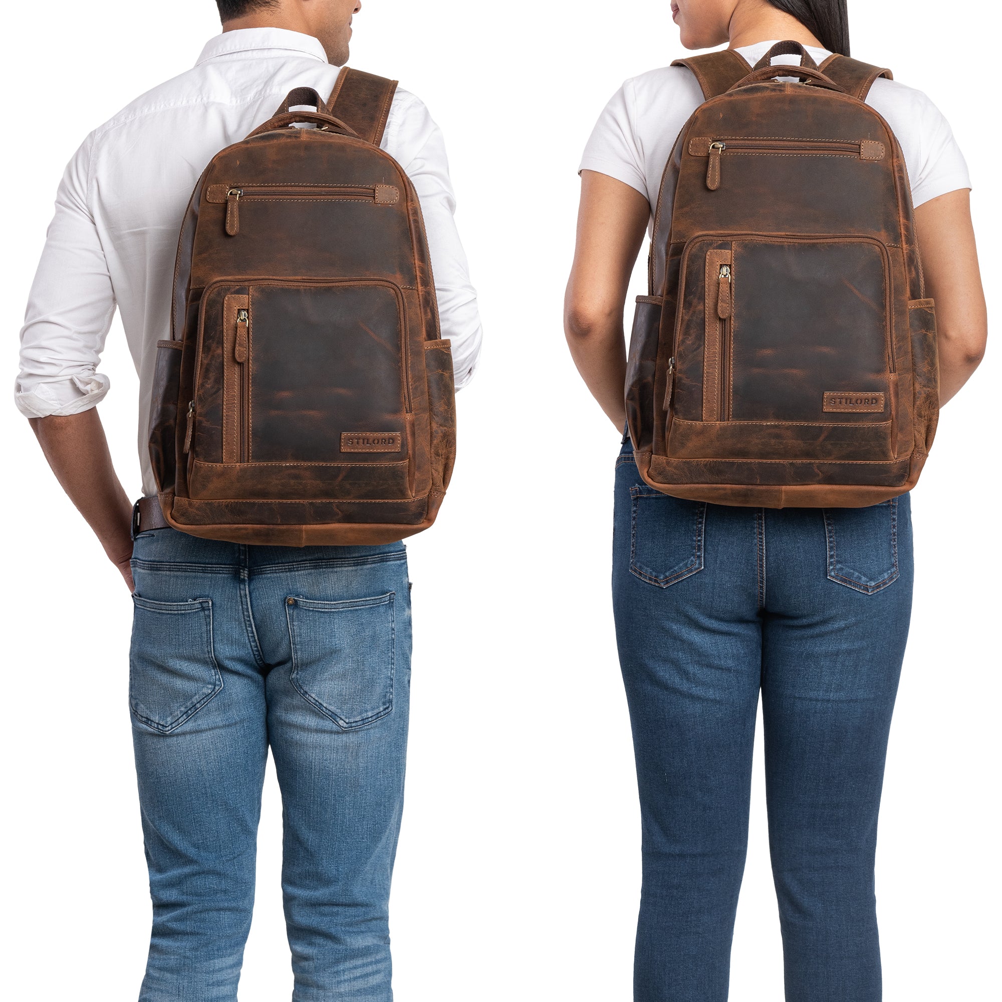 Brauner Schulrucksack aus hochwertigem Leder