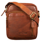 Braune Schultertasche Männer Echtleder