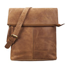 Schultertasche Leder braun