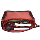 Schultertasche rot Leder Vintage