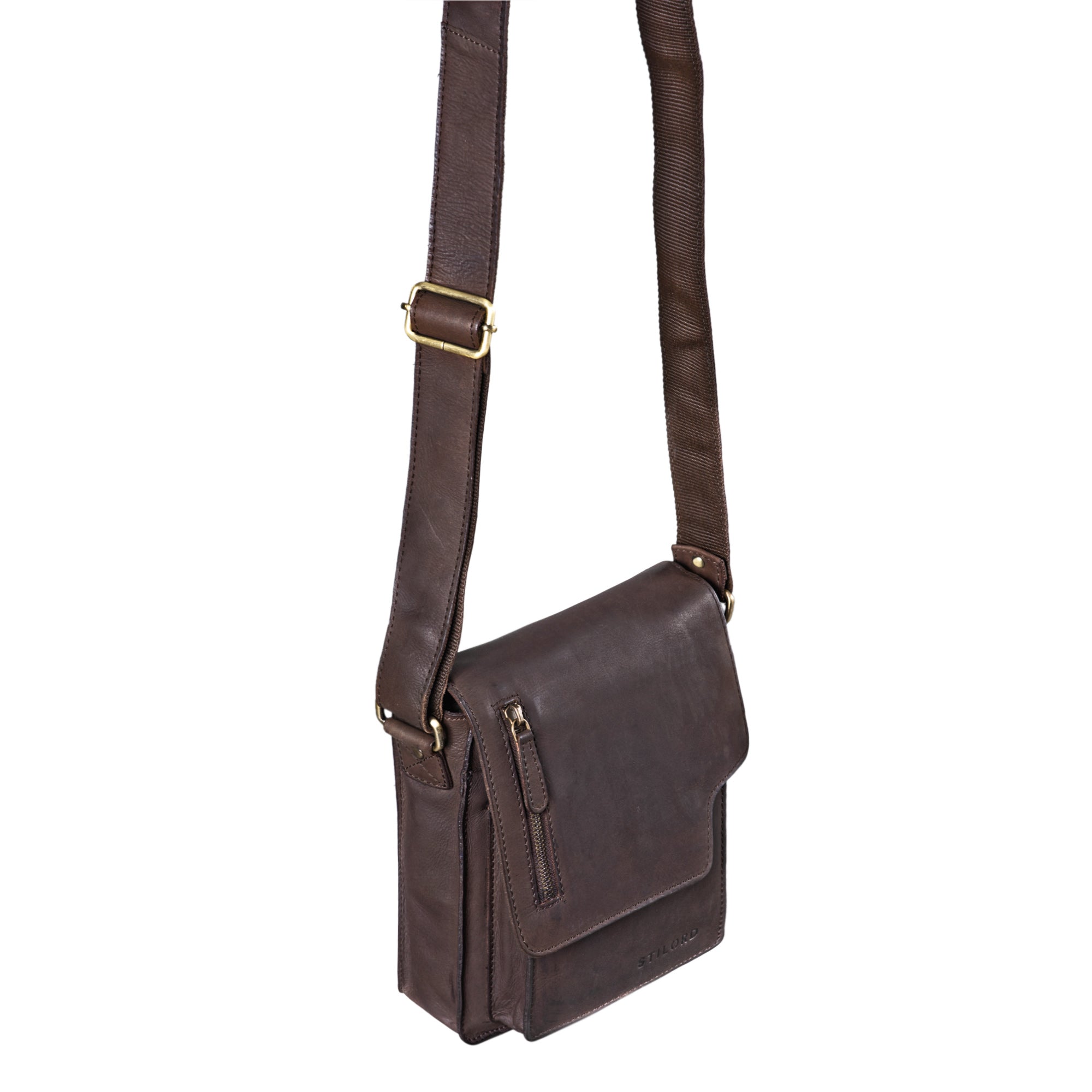 Elegante Freizeittasche dunkelbraun Leder