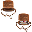 Kleine Schultertasche Damen Leder braun